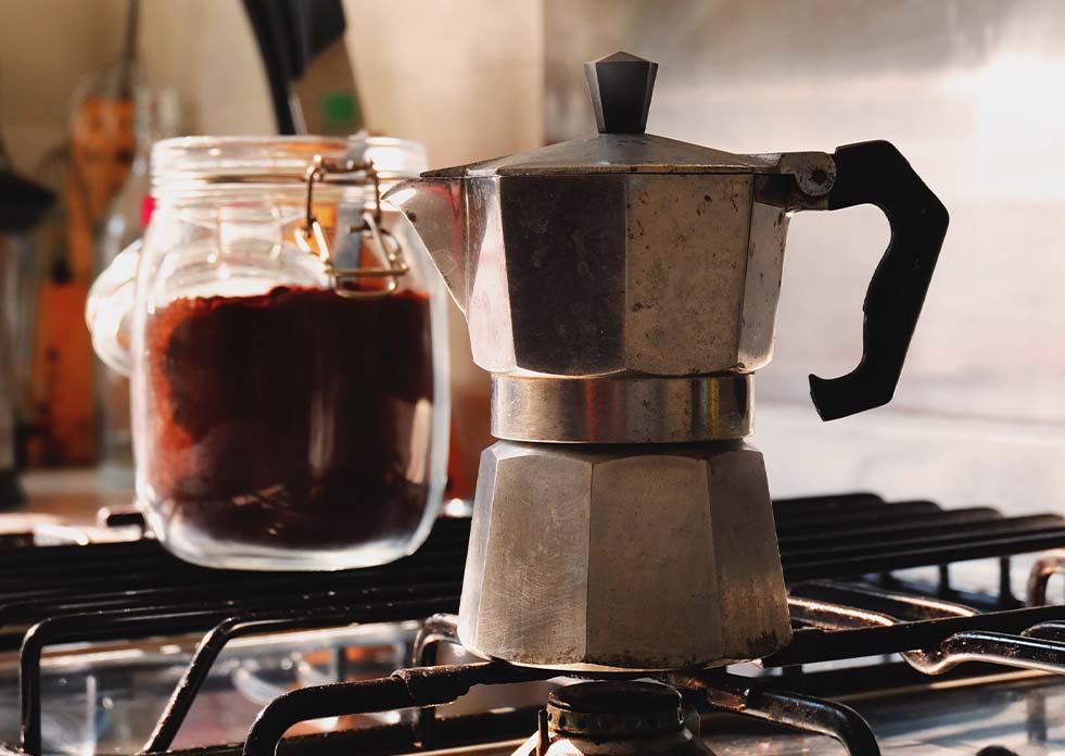 Stovetop Moka Pot to brew coffee at home